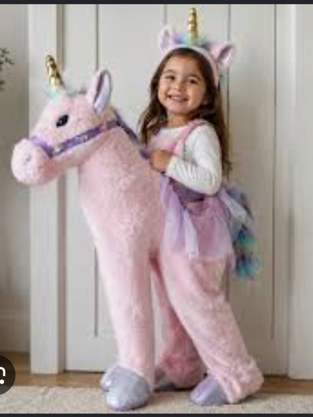 Dream Play Imagune Toddler Step In Plush Ride On Unicorn Costume Size 2-4 Years